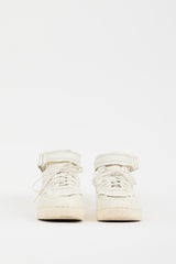 Comme des Garçons X Nike White Leather Air Force 1 Mid Sneaker
