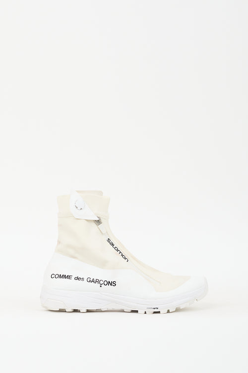 Comme des Garçons X Salomon White & Cream XA-Alpine Zip Sneaker