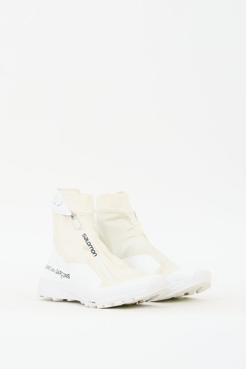 Comme des Garçons X Salomon White & Cream XA-Alpine Zip Sneaker