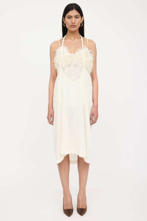 Comme des Garçons Linen Layered Fringe Dress