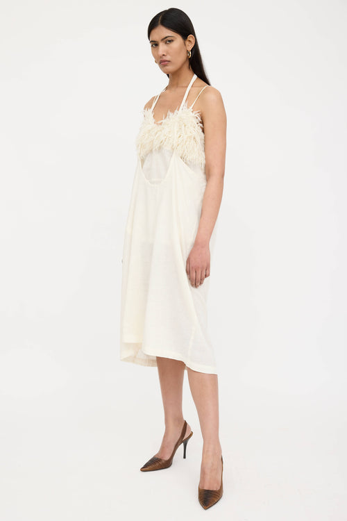 Comme des Garçons Linen Layered Fringe Dress