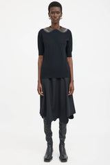 Comme des Garçons Wool Knit Beaded Collar Top