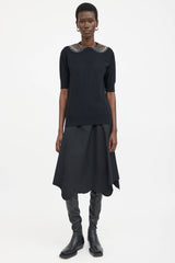 Comme des Garçons Wool Knit Beaded Collar Top