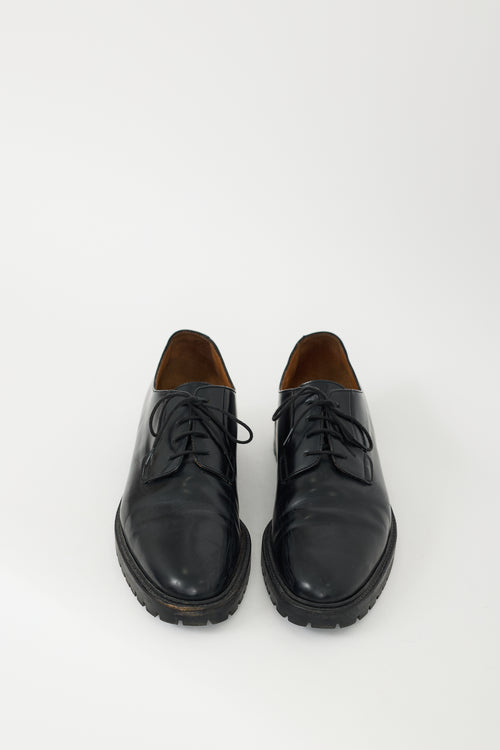Common Projects Black Leather Lug Sole Derby