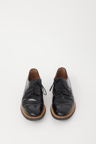 Common Projects Black Leather Wedge Derby