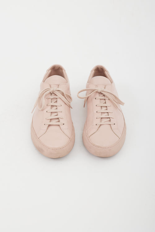 Common Projects Pink Leather Achilles Tech Sneaker