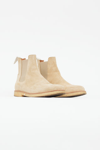 Common Projects Beige Suede Chelsea Boot