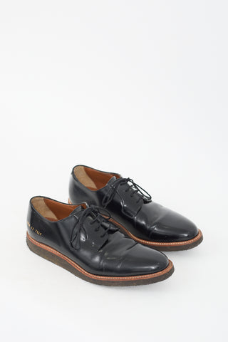 Common Projects Black Shiny Leather Derby