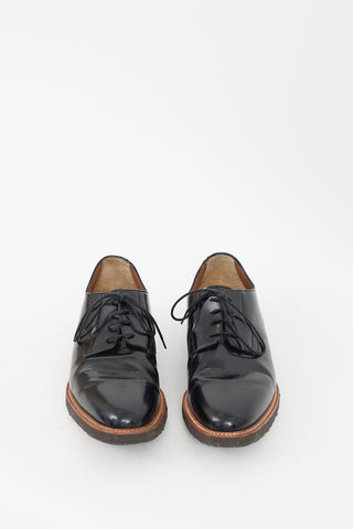 Common Projects Black Shiny Leather Derby