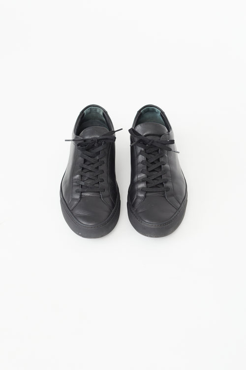 Common Projects Black Leather Achilles Low Sneaker