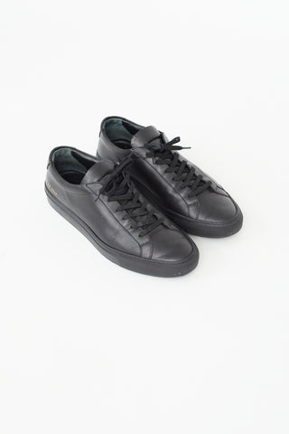 Common Projects Black Leather Achilles Low Sneaker