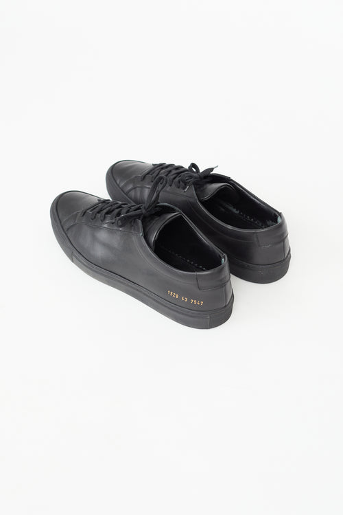 Common Projects Black Leather Achilles Low Sneaker