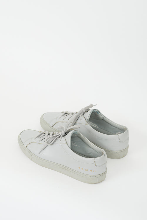 Common Projects Grey Leather Achilles Low Sneaker