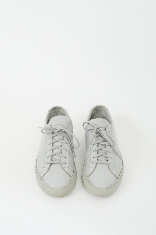 Common Projects Grey Leather Achilles Low Sneaker