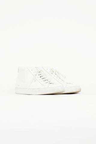 Common Projects White Leather Achilles High Top Sneaker