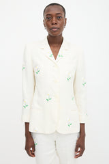 Complice 90s Linen Embroidered Suit