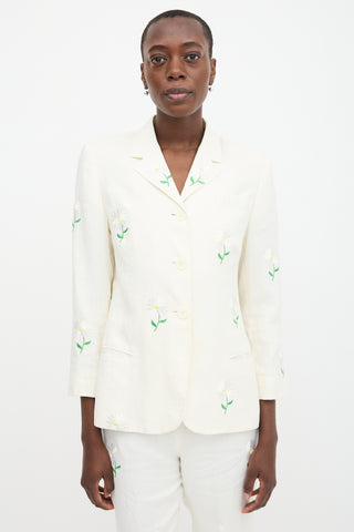 Complice 90s Linen Embroidered Suit