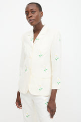 Complice 90s Linen Embroidered Suit