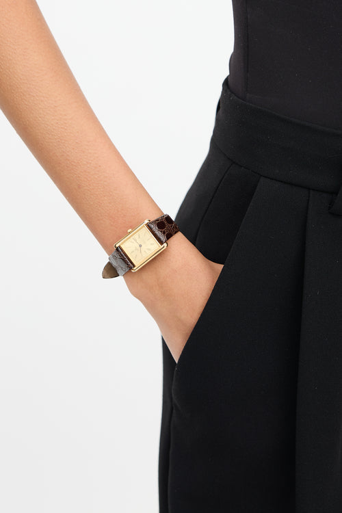 Concord Gold & Brown Embossed Leather San Remo Watch