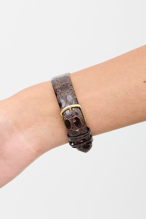 Concord Gold & Brown Embossed Leather San Remo Watch