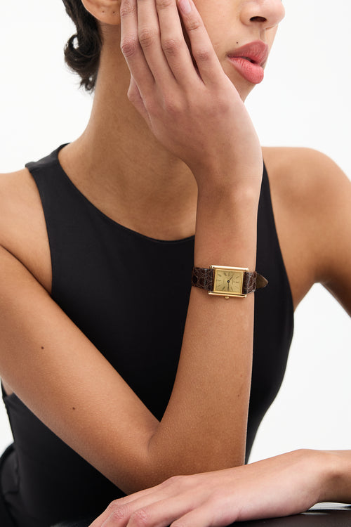 Concord Gold & Brown Embossed Leather San Remo Watch