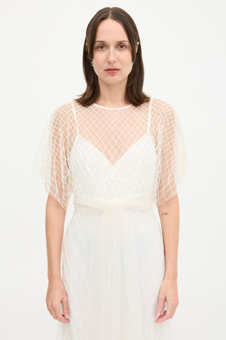 Contessa Mills Beaded Tulle Wraith Dress