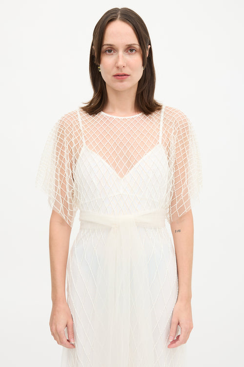 Contessa Mills Beaded Tulle Wraith Dress