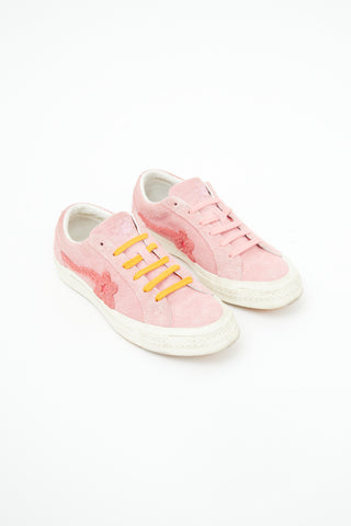 Converse Le Fleur Pink Suede Sneaker