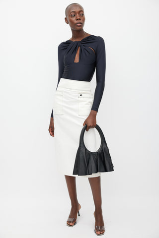 Coperni Black Leather Ghost Swipe Skirted Bag