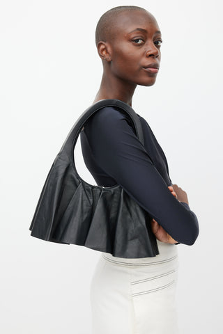 Coperni Black Leather Ghost Swipe Skirted Bag