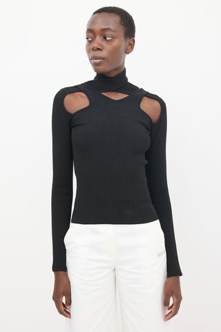 Coperni Black Knit Cut Out Ribbed Top