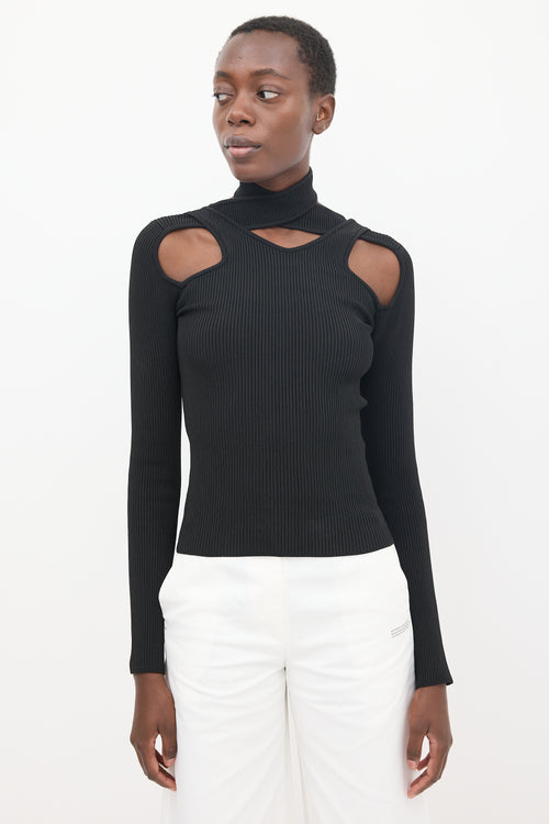 Coperni Black Knit Cut Out Ribbed Top