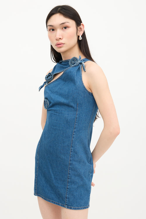 Coperni // Denim Floral Appliqué Mini Dress – VSP Consignment