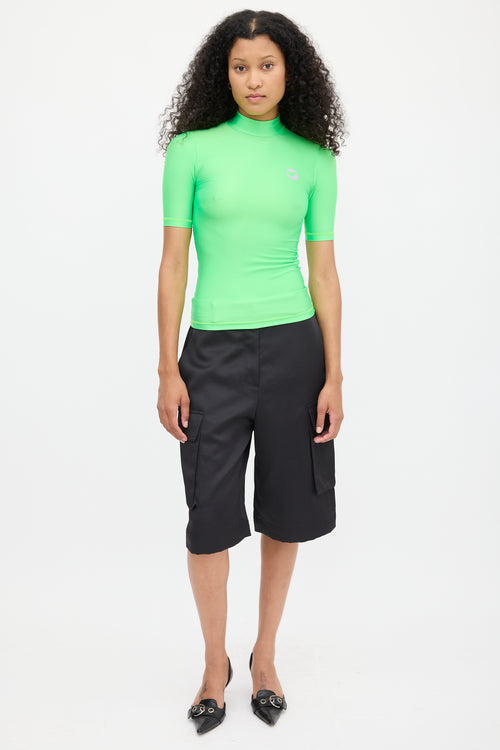 Coperni Neon Green Mock Neck Top