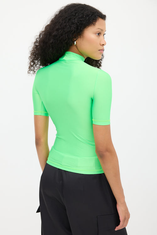 Coperni Neon Green Mock Neck Top