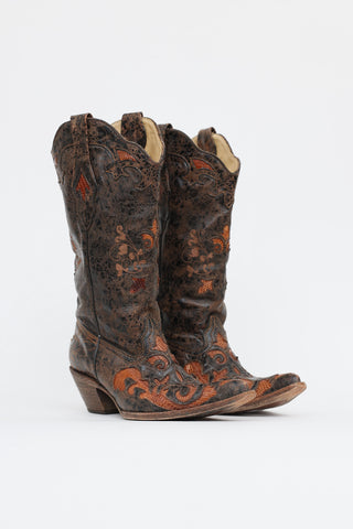 Corral Paneled Leather Western Boot