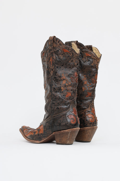 Corral Paneled Leather Western Boot