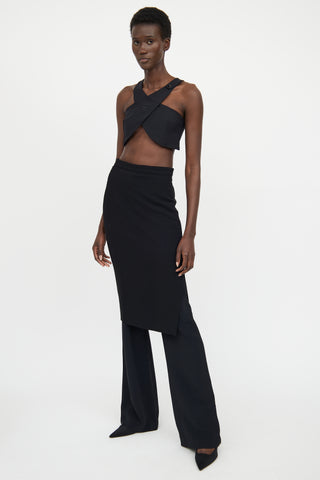 Courreges Black Crossover Crop Top