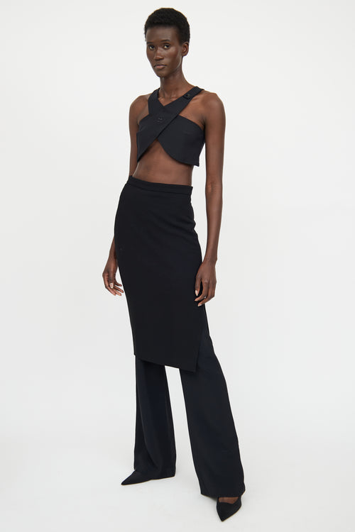 Courreges Black Crossover Crop Top