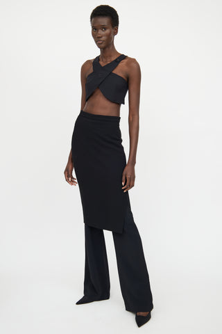 Courreges Black Crossover Crop Top