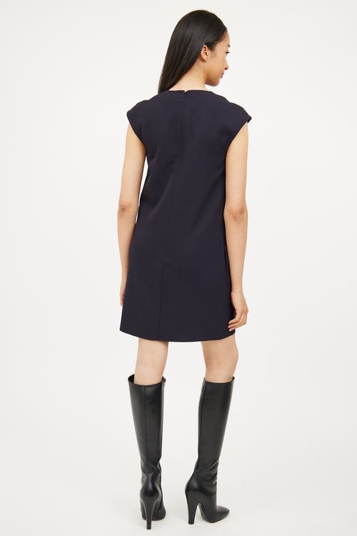 Courreges Navy Panel Shift Dress