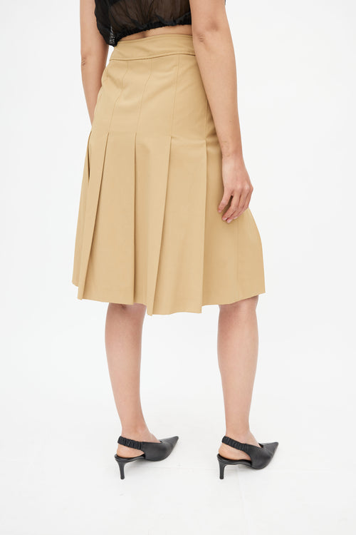 Courrèges Brown Nylon Pleated Skirt
