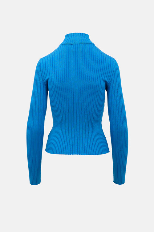 Courrèges Ribbed Logo Turtleneck Sweater