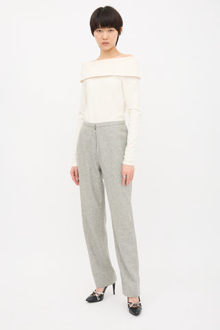 Courrèges Vintage Wool Straight Leg Trouser