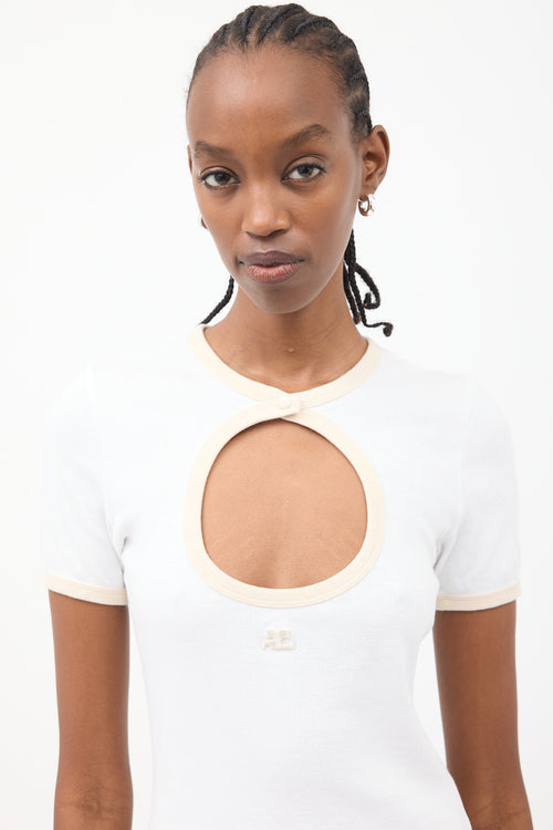 Courrèges White Cutout Logo T-Shirt Dress