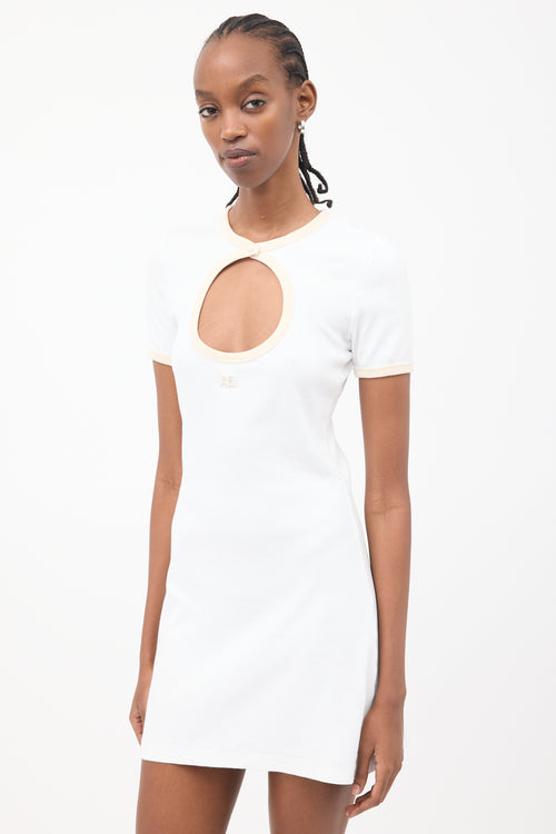 Courrèges White Cutout Logo T-Shirt Dress