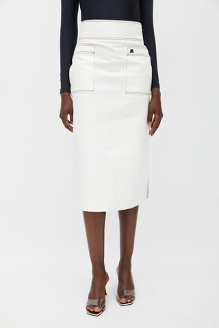 Courrèges White & Black Denim Skirt