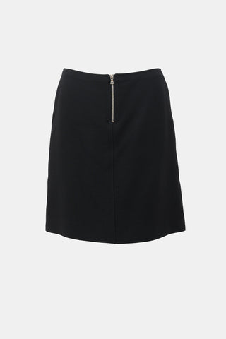 Courrèges Wool Zip Front Skirt