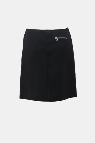 Courrèges Wool Zip Front Skirt