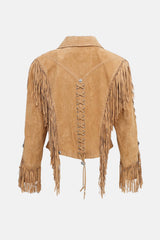 VSP Archive Suede Lace Up Fringe Jacket